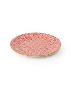Assiette à dessert en grès à motif Red Arc - 18 cm
