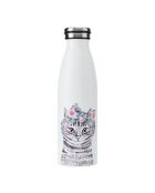 Tipperleyhill Wasserflasche Cat, doppelwandig, Weiß, 500 ml