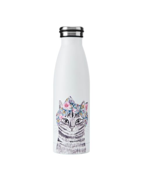 Bottiglia d'acqua bianca a doppia parete Tipperleyhill Cat - 500 ml