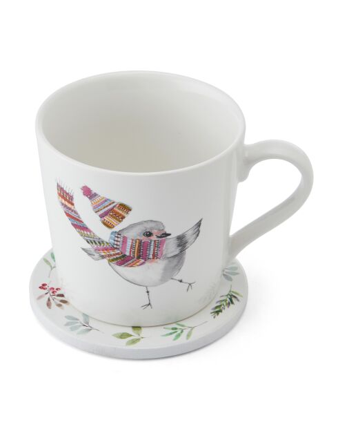 TipperleyHill witte set van fijn porselein met kop en onderzetter - 380 ml