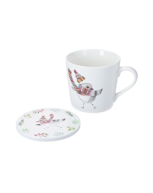 TipperleyHill witte set van fijn porselein met kop en onderzetter - 380 ml