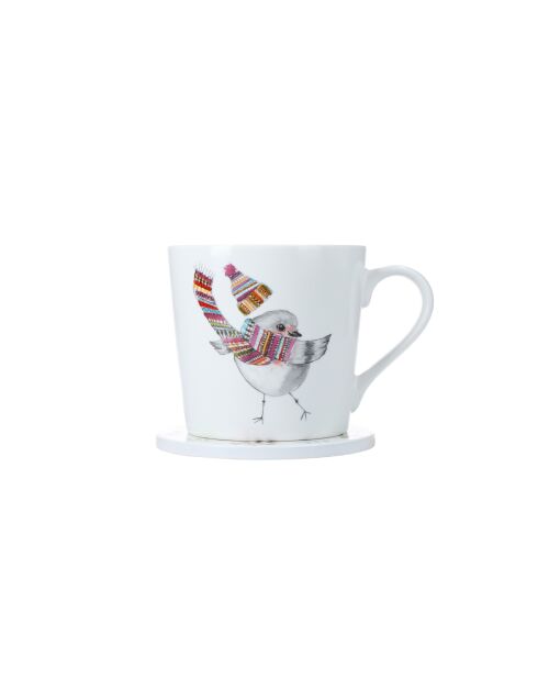 TipperleyHill witte set van fijn porselein met kop en onderzetter - 380 ml