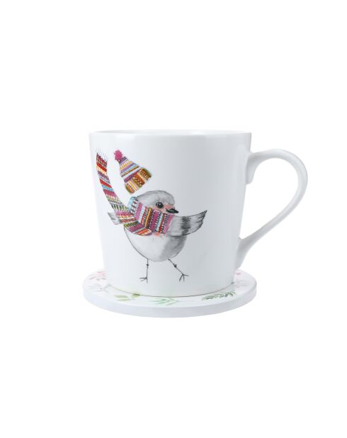 TipperleyHill witte set van fijn porselein met kop en onderzetter - 380 ml
