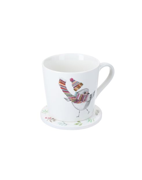 TipperleyHill witte set van fijn porselein met kop en onderzetter - 380 ml