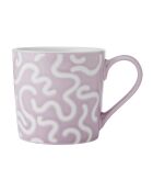 Taza de gres con estampado de espirales morados - 360 ml