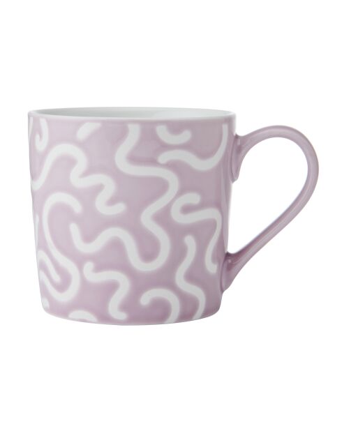 Mug en grès à motif tourbillon violet - 360 ml