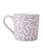 Taza de gres con estampado de espirales morados - 360 ml