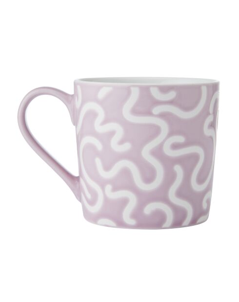 Mug en grès à motif tourbillon violet - 360 ml