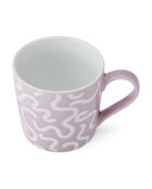 Taza de gres con estampado de espirales morados - 360 ml