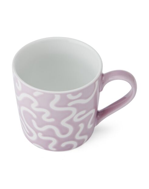 Mug en grès à motif tourbillon violet - 360 ml
