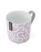 Taza de gres con estampado de espirales morados - 360 ml