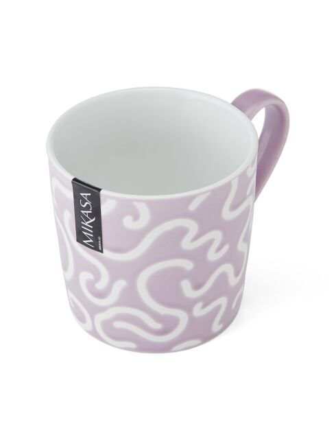 Mug en grès à motif tourbillon violet - 360 ml
