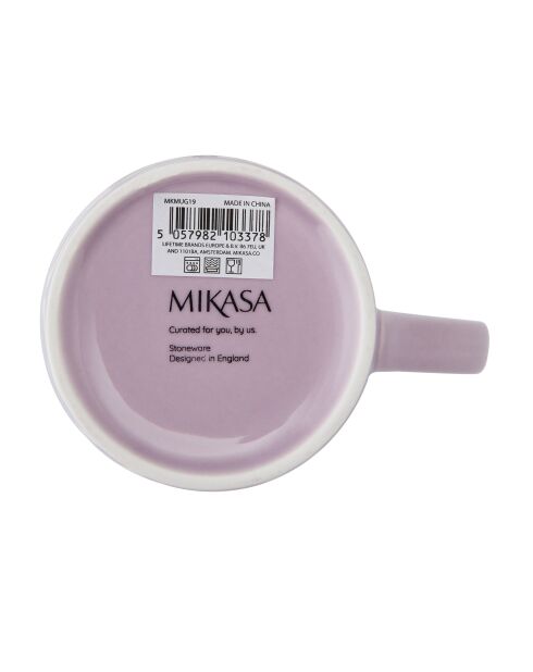 Taza de gres con estampado de espirales morados - 360 ml