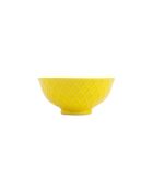 Bol à apéritif en grès à motifs géométriques jaunes et bleus - 12 cm