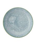 Bol en grès gris à motif floral - 21 cm