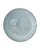Bol en grès gris à motif floral - 21 cm
