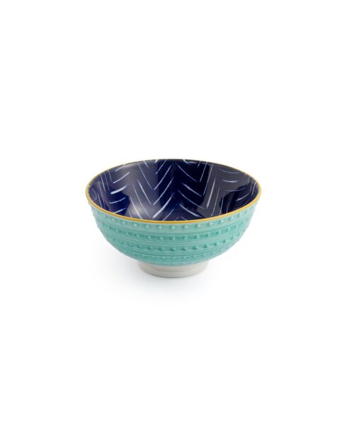 Bol à apéritif Chevron en grès bleu - 12 cm