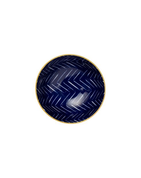 Bol à apéritif Chevron en grès bleu - 12 cm