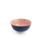 Bol à apéritif en grès rouge et bleu à motif arc - 12 cm