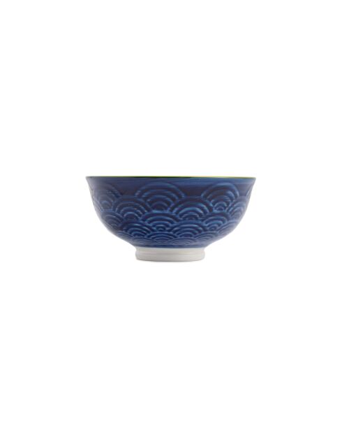 Bol à apéritif en grès rouge et bleu à motif arc - 12 cm