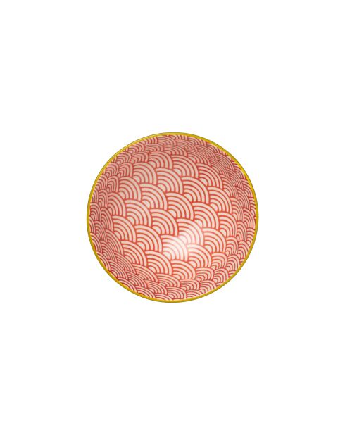 Bol à apéritif en grès rouge et bleu à motif arc - 12 cm