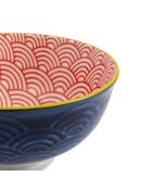 Bol à apéritif en grès rouge et bleu à motif arc - 12 cm