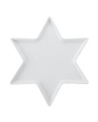 Plat de service blanc craie en forme d'étoile - 30 x 18 cm