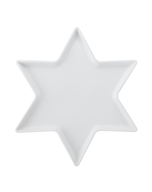 Plat de service blanc craie en forme d'étoile - 30 x 18 cm