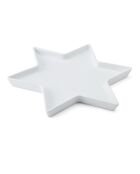 Plat de service blanc craie en forme d'étoile - 30 x 18 cm