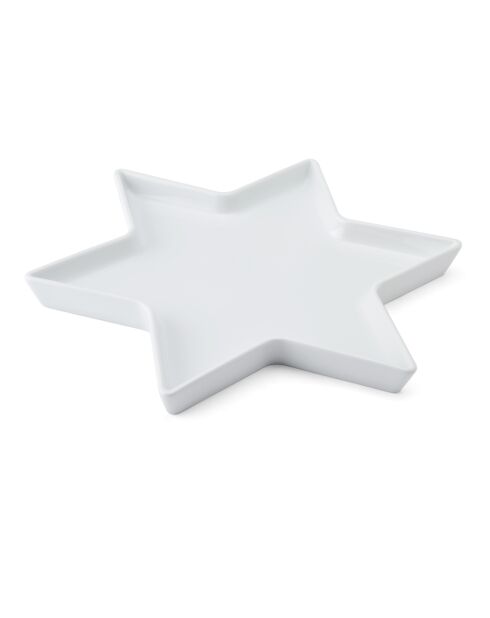 Plat de service blanc craie en forme d'étoile - 30 x 18 cm