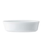 Plat à tarte ovale blanc craie - 18 cm