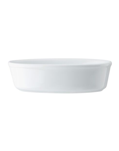 Plat à tarte ovale blanc craie - 18 cm