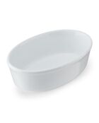 Plat à tarte ovale blanc craie - 18 cm