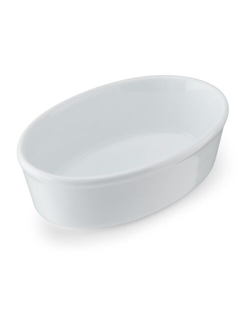 Plat à tarte ovale blanc craie - 18 cm