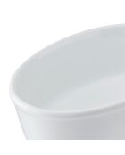 Plat à tarte ovale blanc craie - 18 cm