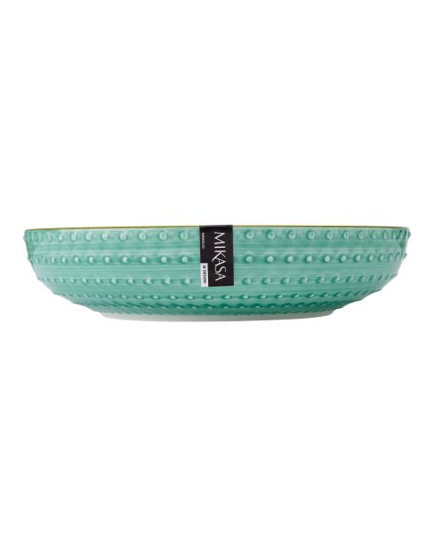 Bol en grès à chevrons bleu clair et bleu foncé - 21 cm