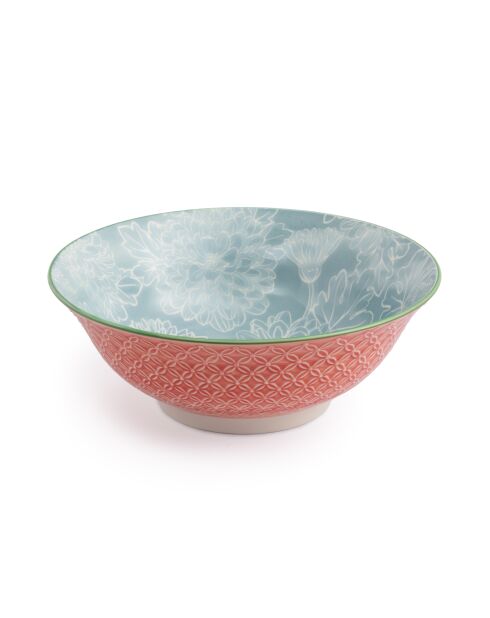 Bol à ramen en grès gris à motifs floraux - 1 L