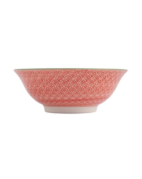 Bol à ramen en grès gris à motifs floraux - 1 L
