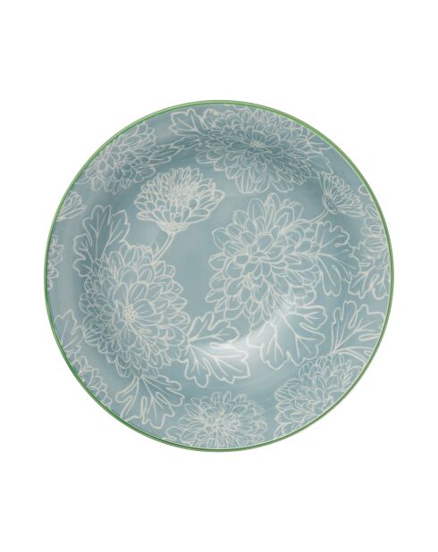 Bol à ramen en grès gris à motifs floraux - 1 L