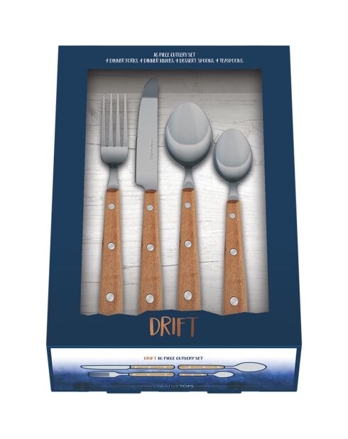 Lot de 16 couverts Drift en bois