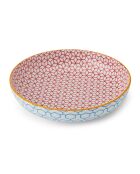 Bol en grès bleu à motif géométrique - 21 cm