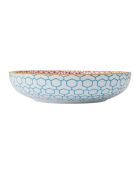 Bol en grès bleu à motif géométrique - 21 cm