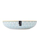 Bol en grès bleu à motif géométrique - 21 cm