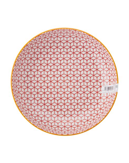 Bol en grès bleu à motif géométrique - 21 cm