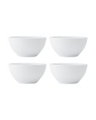 Set van 4 ronde witte aperitiefschalen - 10 cm