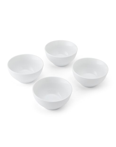 Set van 4 ronde witte aperitiefschalen - 10 cm