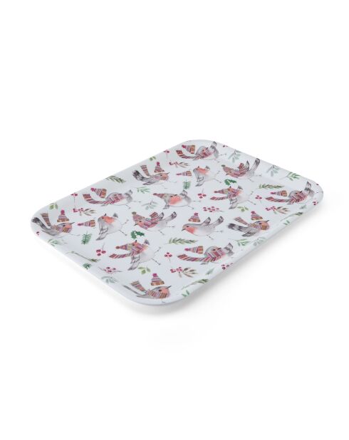 Plateau de service rectangulaire TipperleyHill en mélamine, blanc - 43.5 cm