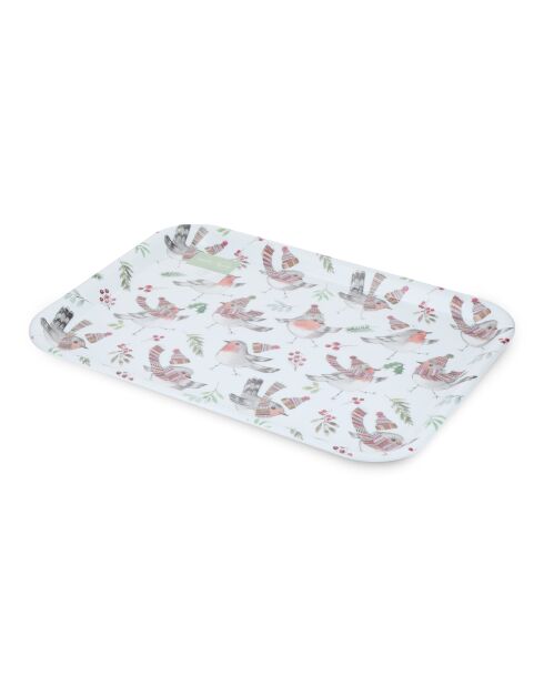 Plateau de service rectangulaire TipperleyHill en mélamine, blanc - 43.5 cm