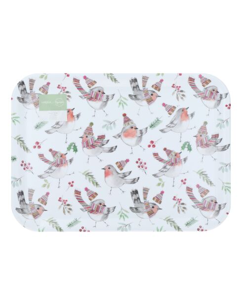 Plateau de service rectangulaire TipperleyHill en mélamine, blanc - 43.5 cm