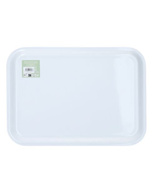 Plateau de service rectangulaire TipperleyHill en mélamine, blanc - 43.5 cm